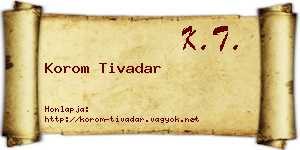 Korom Tivadar névjegykártya