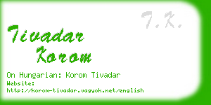 tivadar korom business card